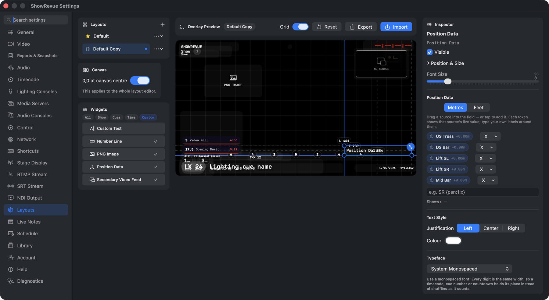 Stage Number Line widget on the live overlay preview