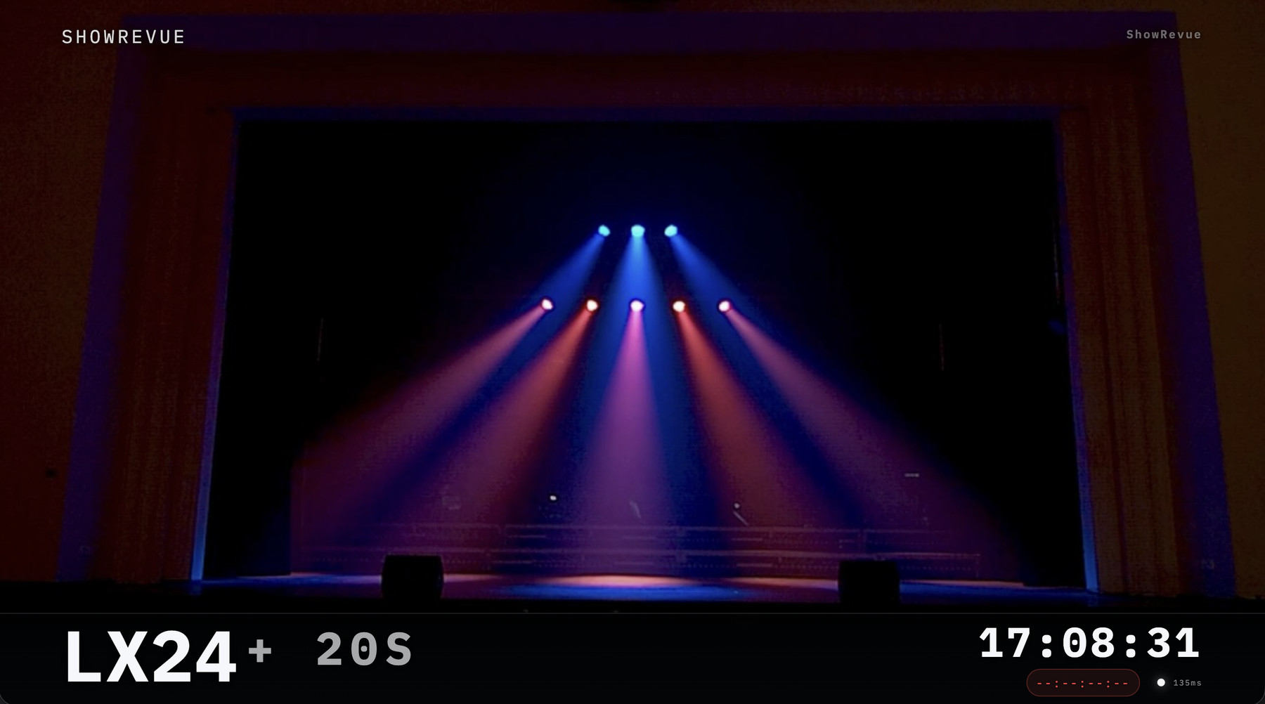 Stage Display browser view on a venue device