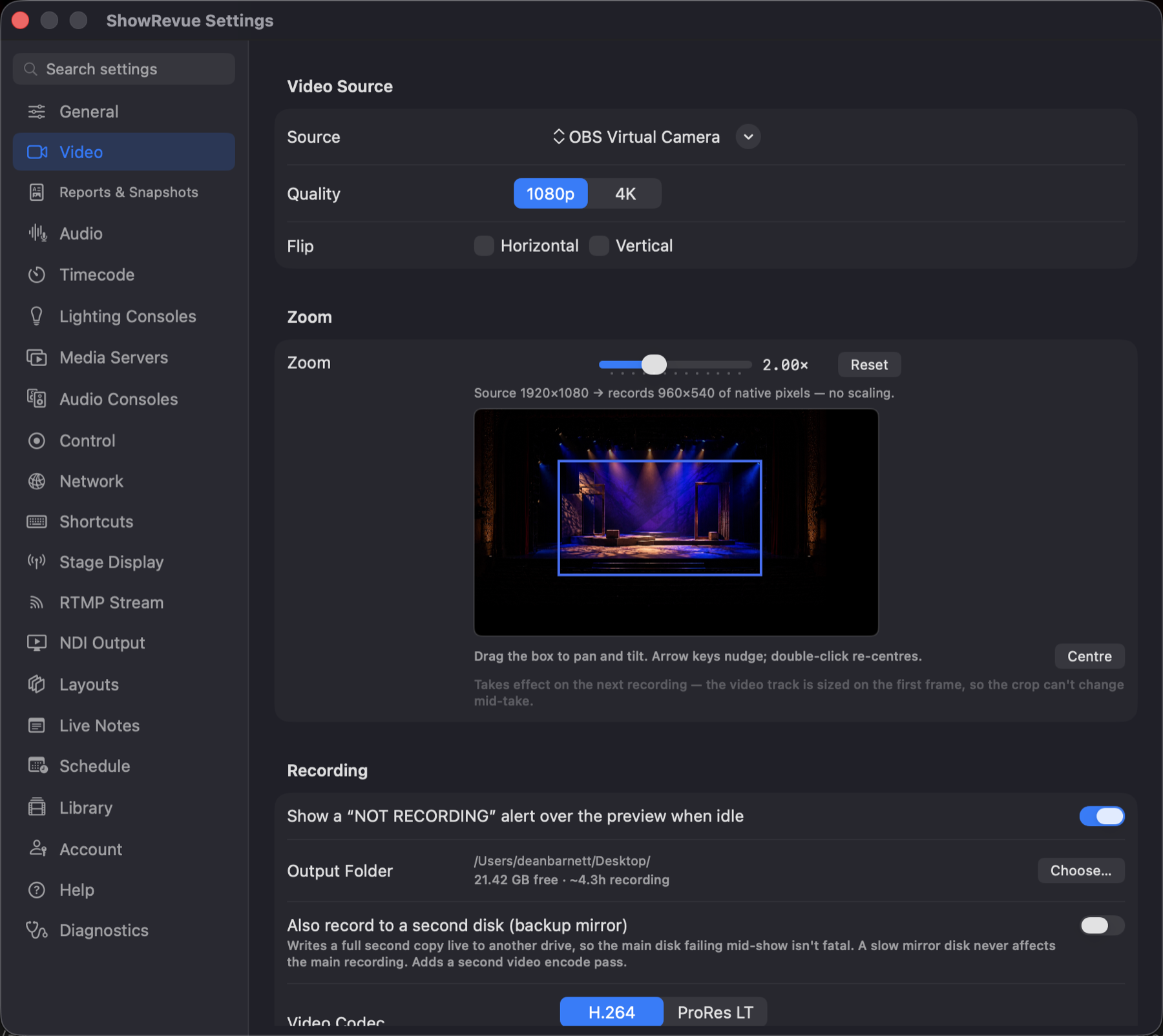 Preferences → Video