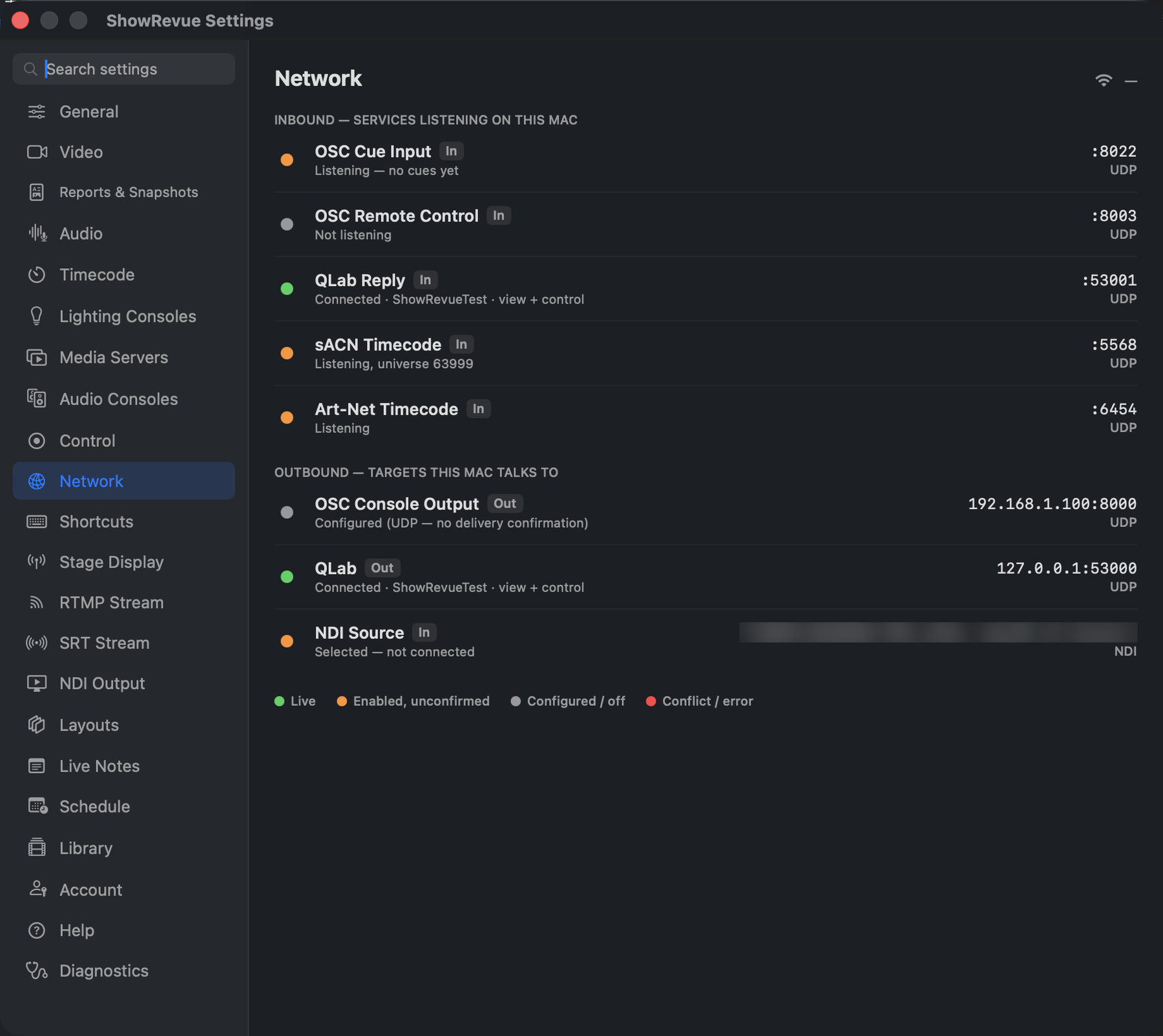 Preferences → Network