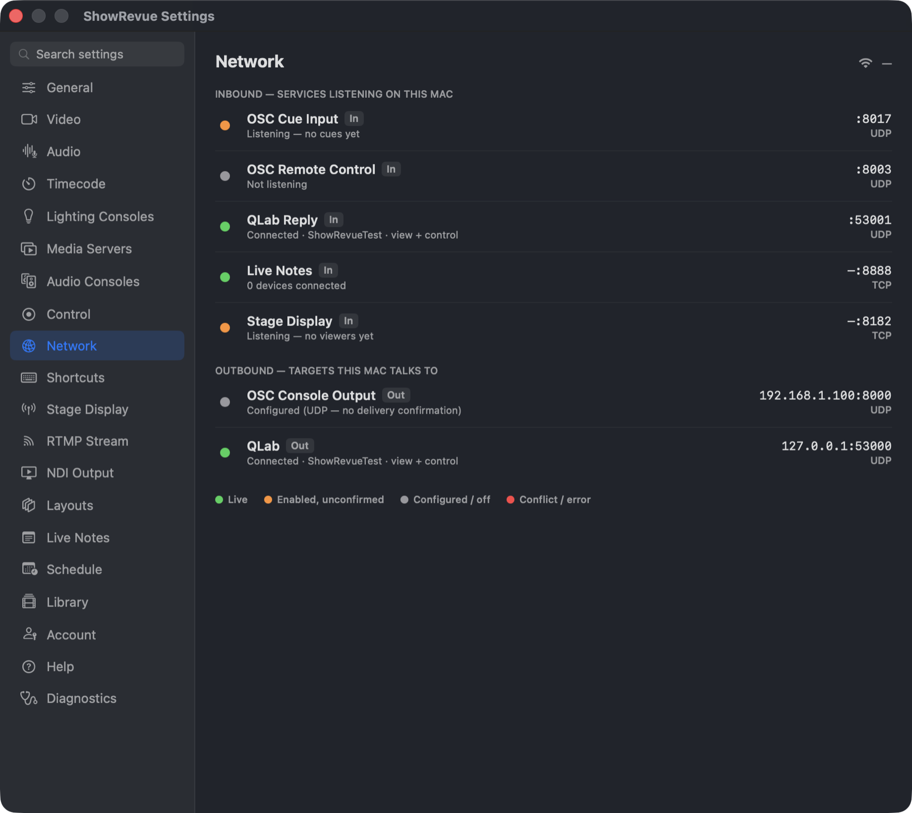 Preferences → Network