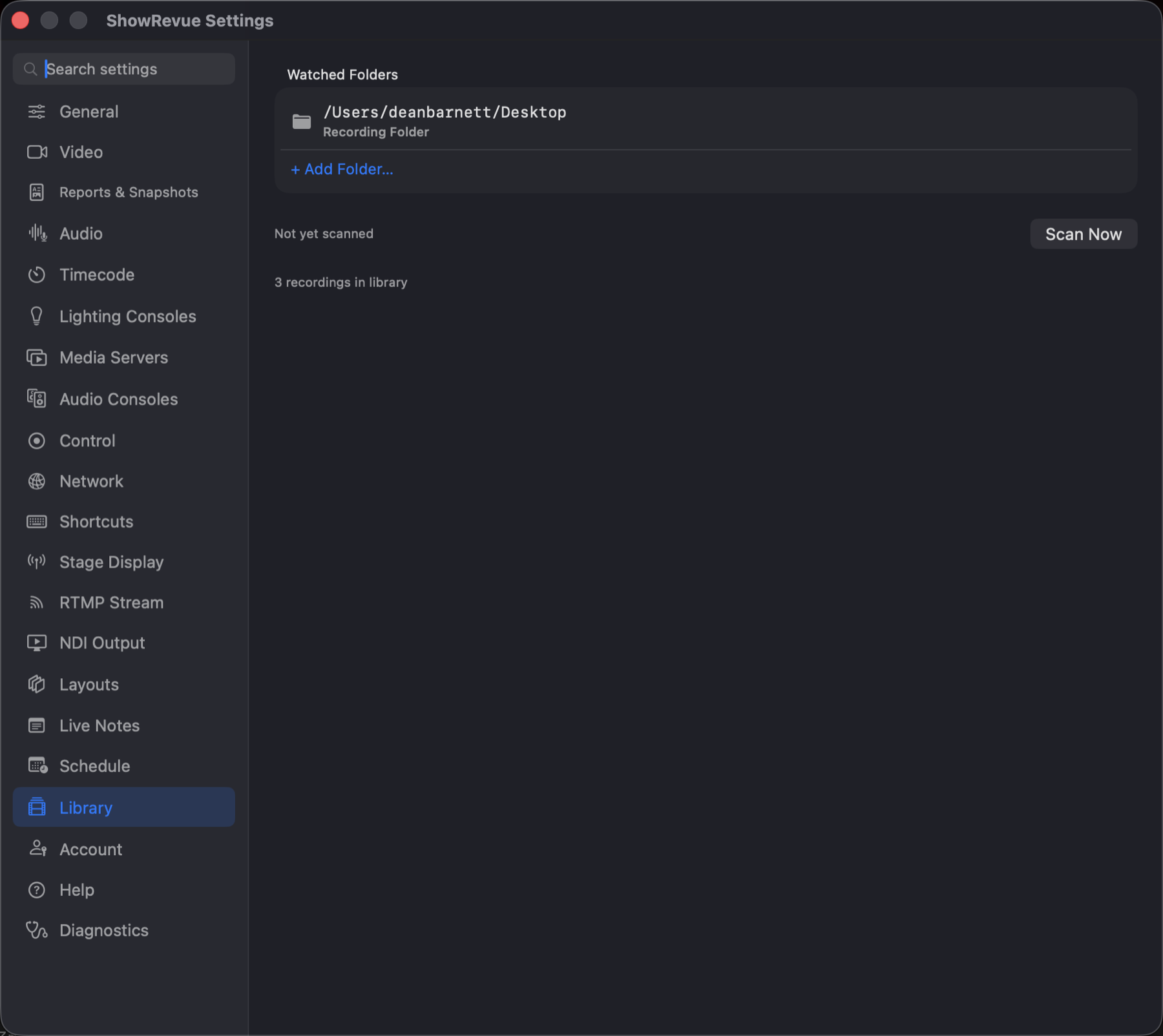 Preferences → Library